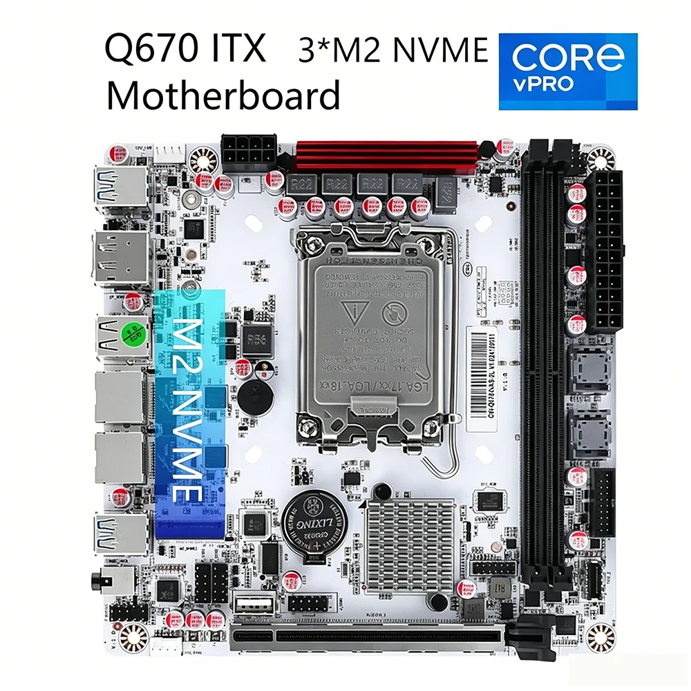 Pc Gaming I7 14Th Gen - Q670 ITX NAS Motherboard-Kit, Kompatibel mit