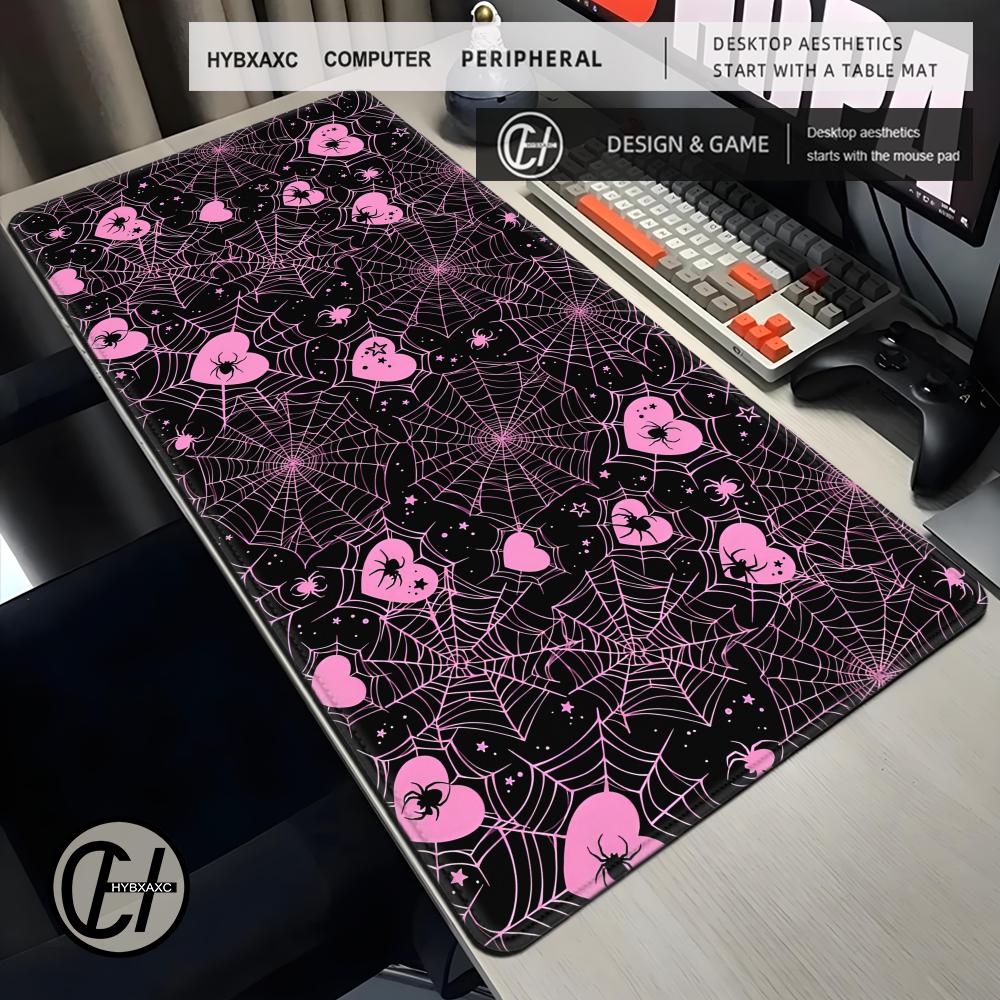 Pc Gaming Pink - 90x40 Weiße oder Rosa Spinnennetz-Herzen Schreibtischunterlage