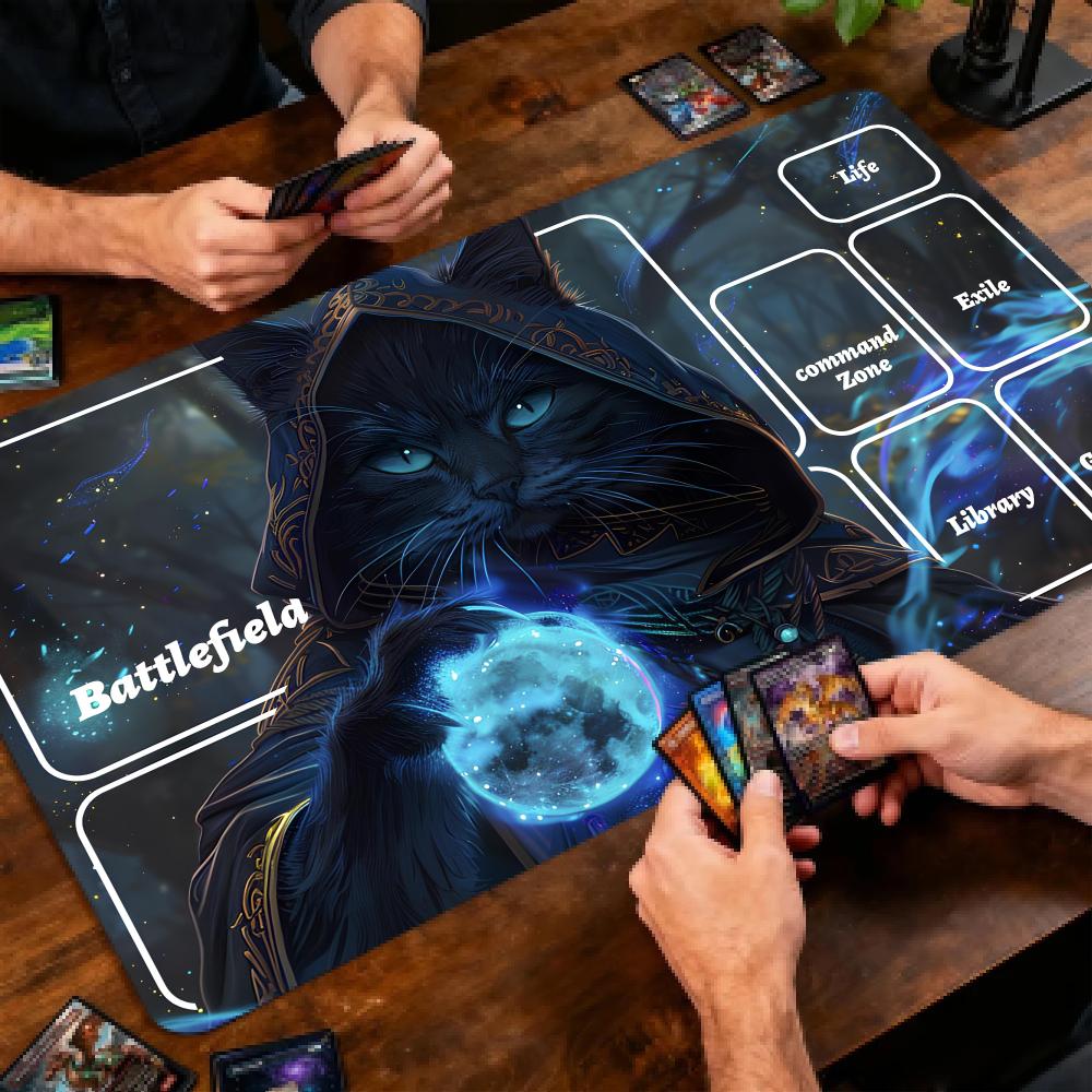 Pc Gaming Zone - Black Cat Wizard MTG Spielmatte Magic