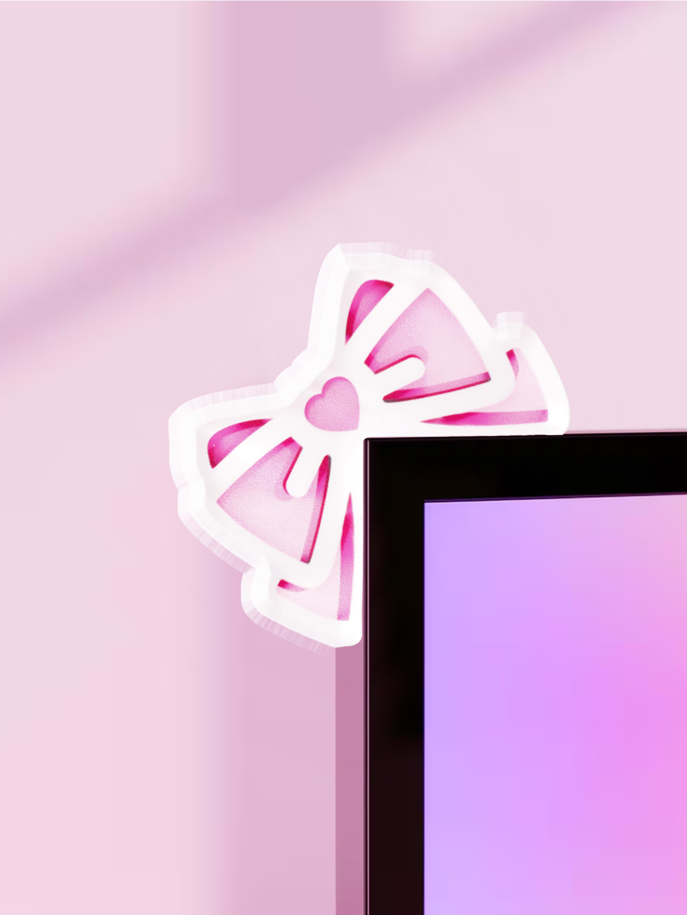 Kawaii Schleifen-Monitor-Dekor – Pc Gaming Pink Bewertung und Preis